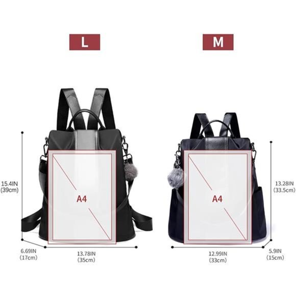 Women Backpack Purse Waterproof Anti-theft Rucksack Lightweight Shoulder Bag - Picture 2 of 6